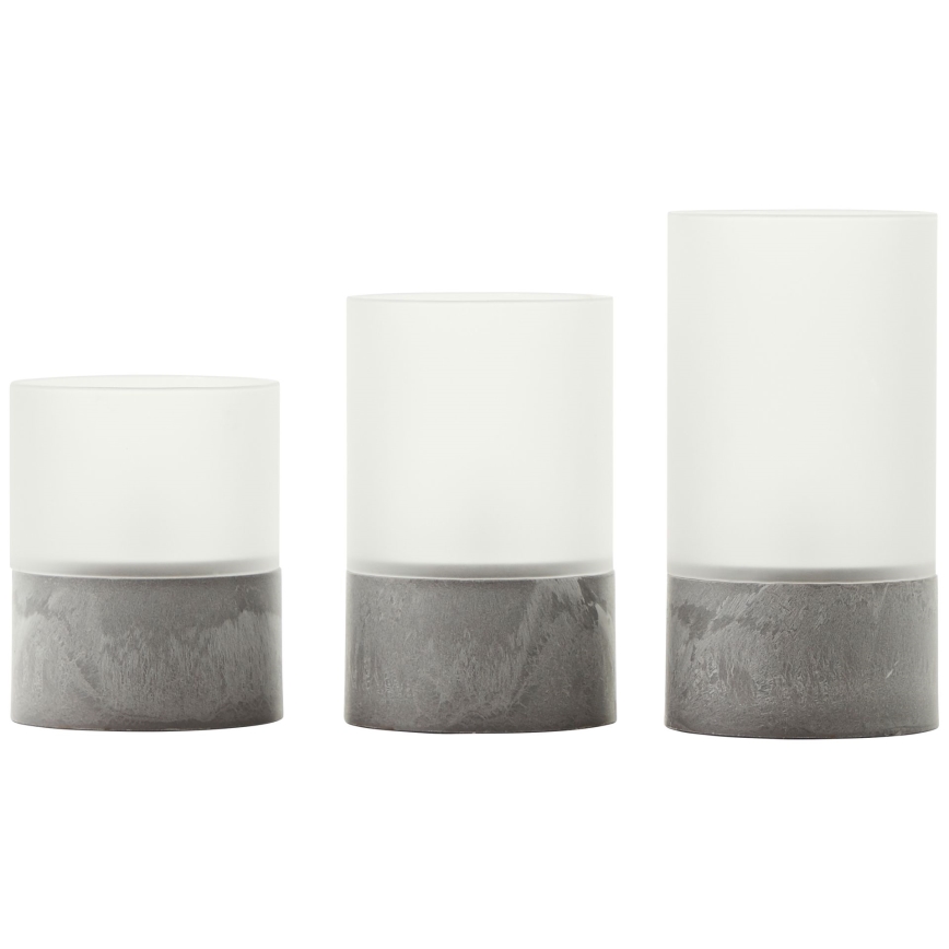 Brilliant - SÆT 3x LED-lys BOUGIE LED/2xAA IP44 grå/hvid