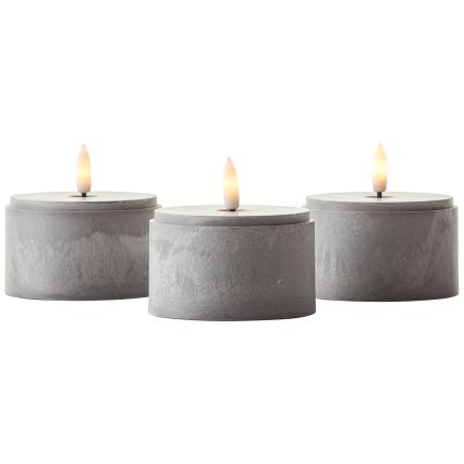 Brilliant - SÆT 3x LED-lys BOUGIE LED/2xAA IP44 grå/hvid