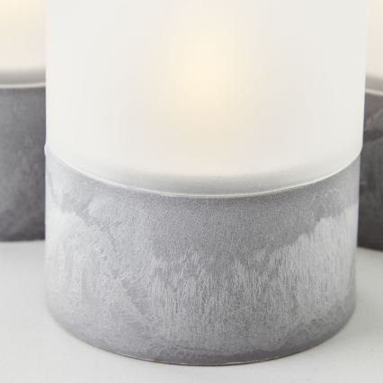 Brilliant - SÆT 3x LED-lys BOUGIE LED/2xAA IP44 grå/hvid
