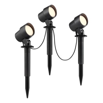 Brilliant - Sæt med 3 stk. LED-udendørslamper KAMARA LED/8,5W/230V IP44, sort