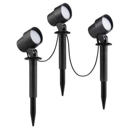 Brilliant - Sæt med 3 stk. LED-udendørslamper KAMARA LED/8,5W/230V IP44, sort