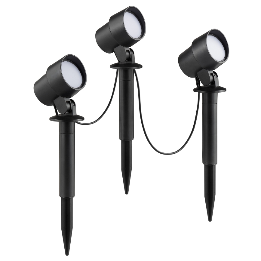 Brilliant - Sæt med 3 stk. LED-udendørslamper KAMARA LED/8,5W/230V IP44, sort