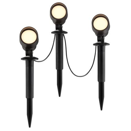 Brilliant - Sæt med 3 stk. LED-udendørslamper KAMARA LED/8,5W/230V IP44, sort