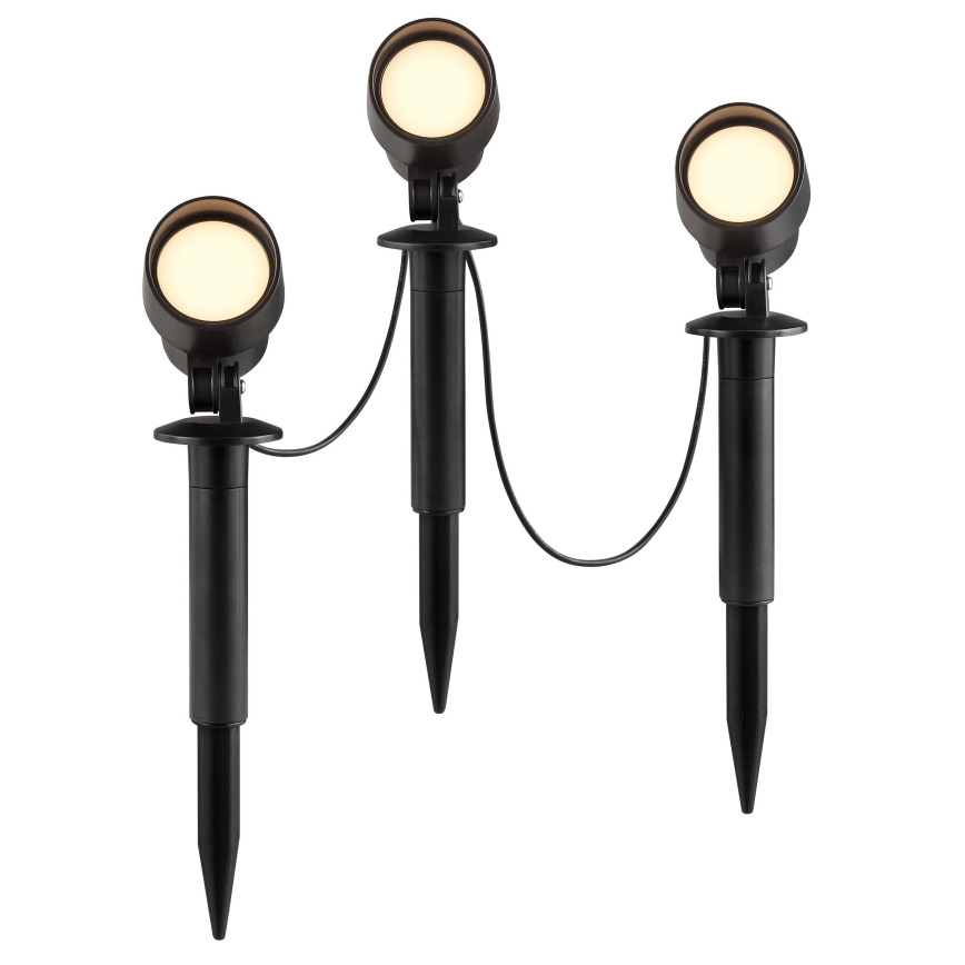 Brilliant - Sæt med 3 stk. LED-udendørslamper KAMARA LED/8,5W/230V IP44, sort