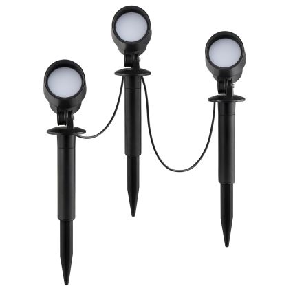 Brilliant - Sæt med 3 stk. LED-udendørslamper KAMARA LED/8,5W/230V IP44, sort