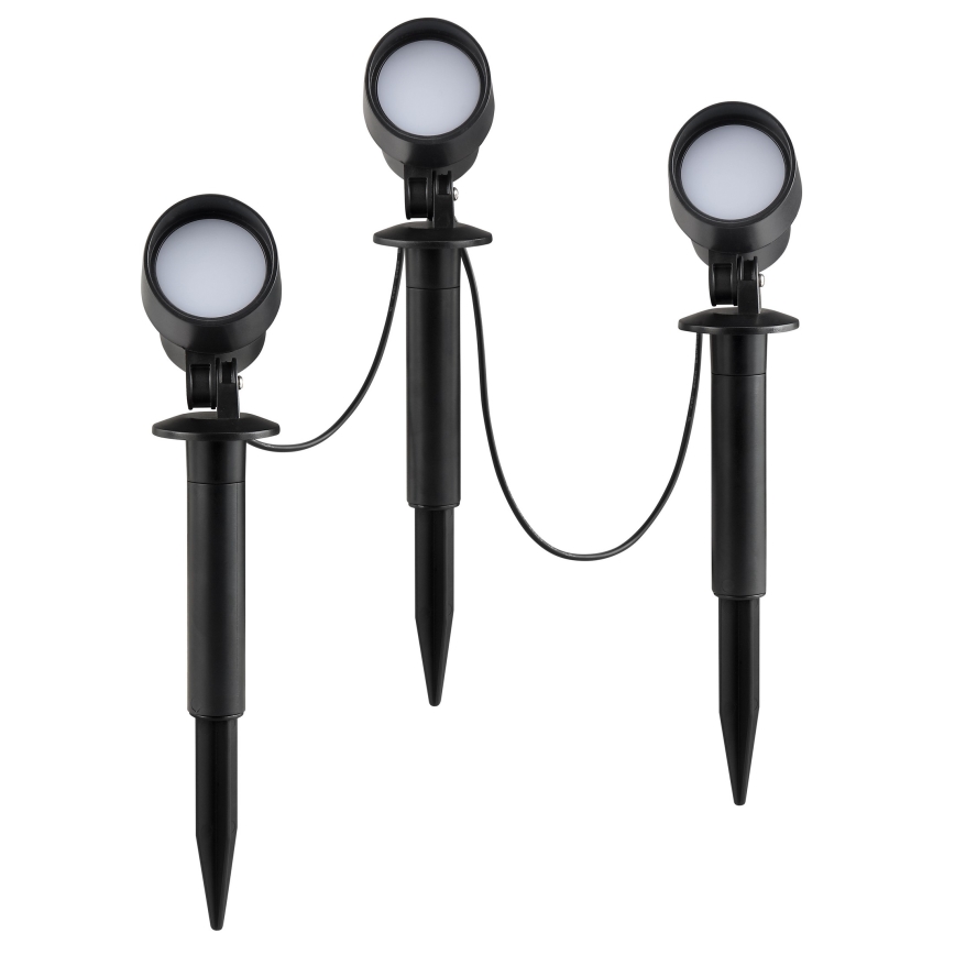Brilliant - Sæt med 3 stk. LED-udendørslamper KAMARA LED/8,5W/230V IP44, sort