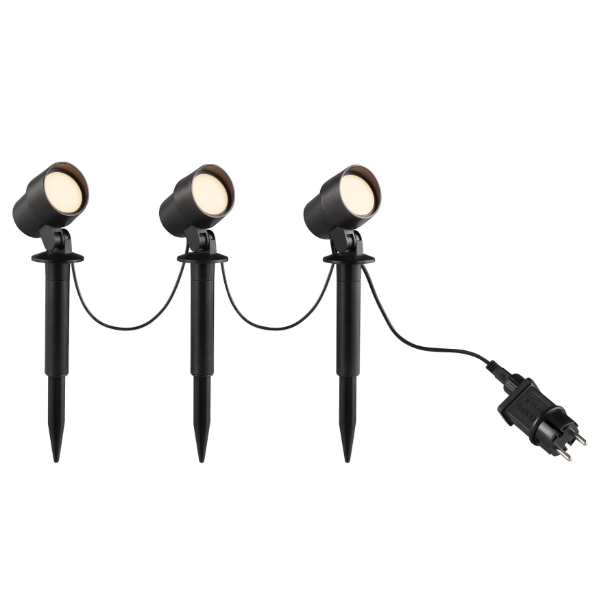 Brilliant - Sæt med 3 stk. LED-udendørslamper KAMARA LED/8,5W/230V IP44, sort