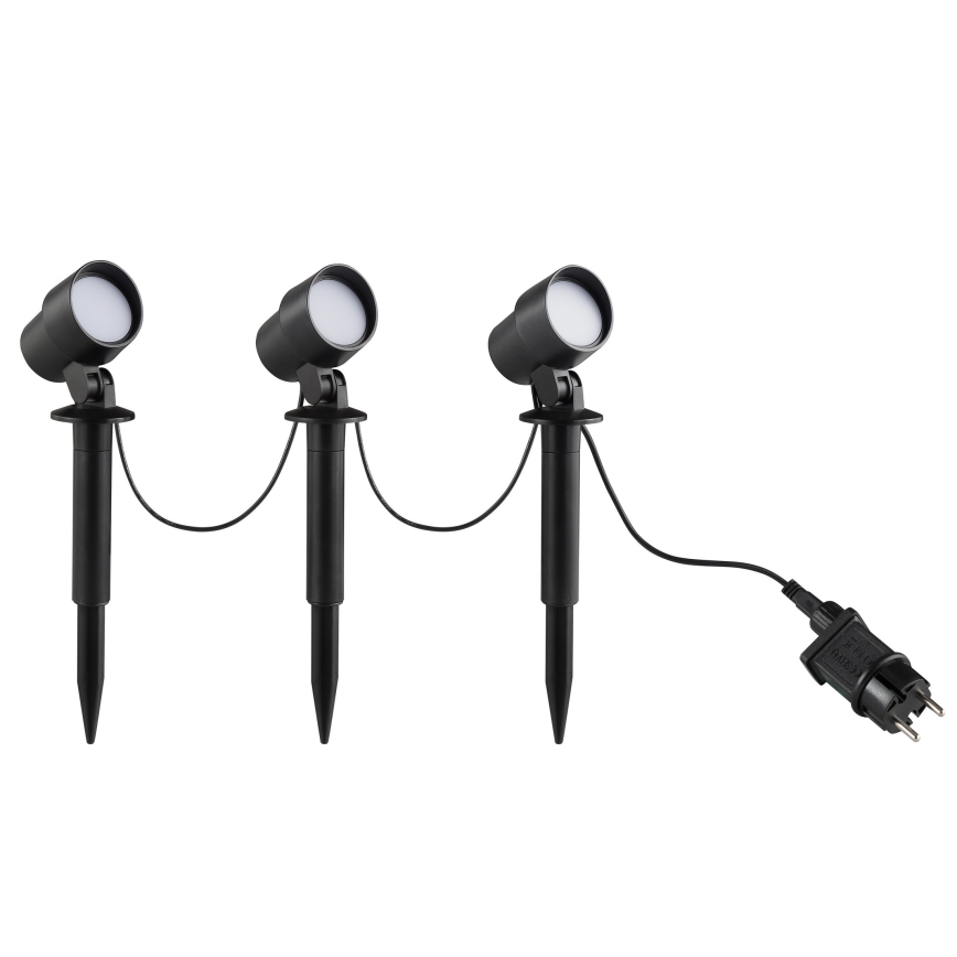 Brilliant - Sæt med 3 stk. LED-udendørslamper KAMARA LED/8,5W/230V IP44, sort