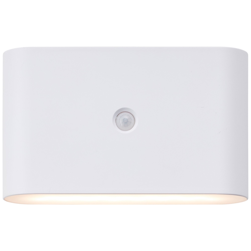 Brilliant - Udendørs LED væglampe med sensor genopladelig XINO LED/3W/5V 3600 mAh IP44 hvid