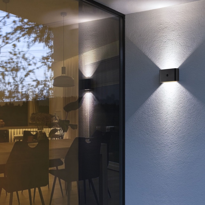 Brilliant - Udendørs LED væglampe med sensor genopladelig XINO LED/3W/5V IP44 sort