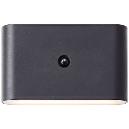 Brilliant - Udendørs LED væglampe med sensor genopladelig XINO LED/3W/5V IP44 sort