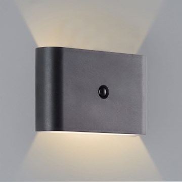 Brilliant - Udendørs LED væglampe med sensor genopladelig XINO LED/3W/5V IP44 sort