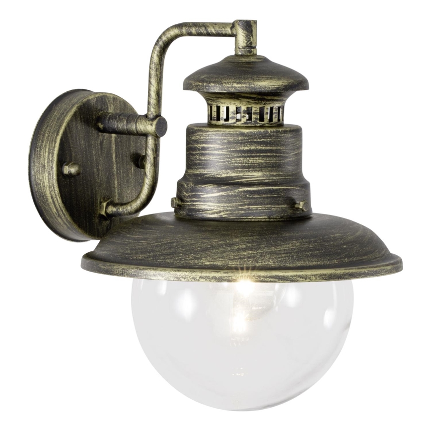 Brilliant - Udendørs væglampe ARTU 1xE27/60W/230V IP44 patina/guldfarvet