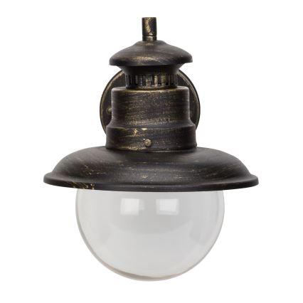 Brilliant - Udendørs væglampe ARTU 1xE27/60W/230V IP44 patina/guldfarvet