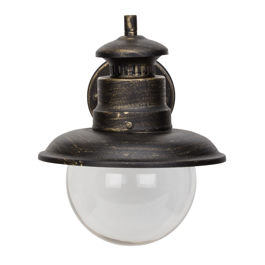 Brilliant - Udendørs væglampe ARTU 1xE27/60W/230V IP44 patina/guldfarvet