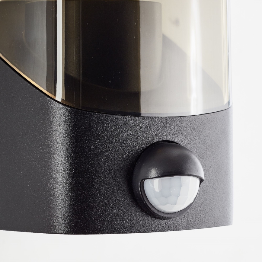 Brilliant - Udendørs væglampe med sensor MINOU 1xE27/10W/230V IP44 sort/røget
