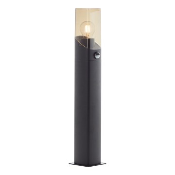 Brilliant - Udendørslampe med sensor MINOU 1xE27/10W/230V IP44 sort/røget