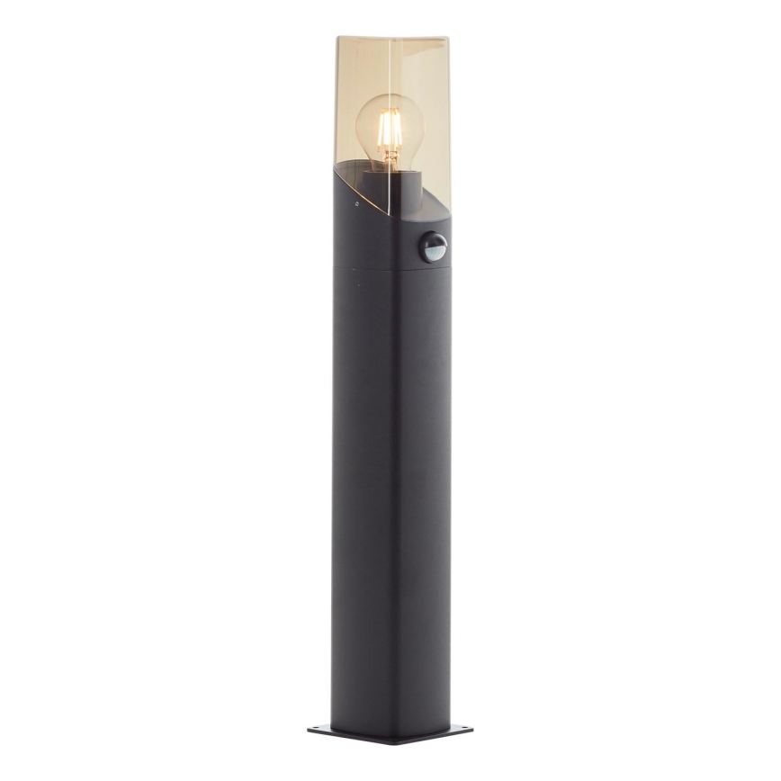 Brilliant - Udendørslampe med sensor MINOU 1xE27/10W/230V IP44 sort/røget