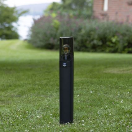 Brilliant - Udendørslampe med sensor MINOU 1xE27/10W/230V IP44 sort/røget