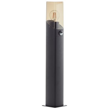 Brilliant - Udendørslampe med sensor MINOU 1xE27/10W/230V IP44 sort/røget