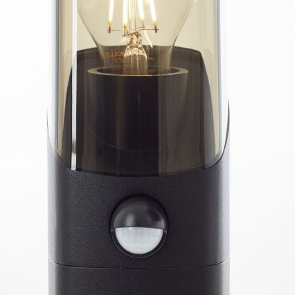Brilliant - Udendørslampe med sensor MINOU 1xE27/10W/230V IP44 sort/røget