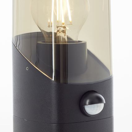 Brilliant - Udendørslampe med sensor MINOU 1xE27/10W/230V IP44 sort/røget