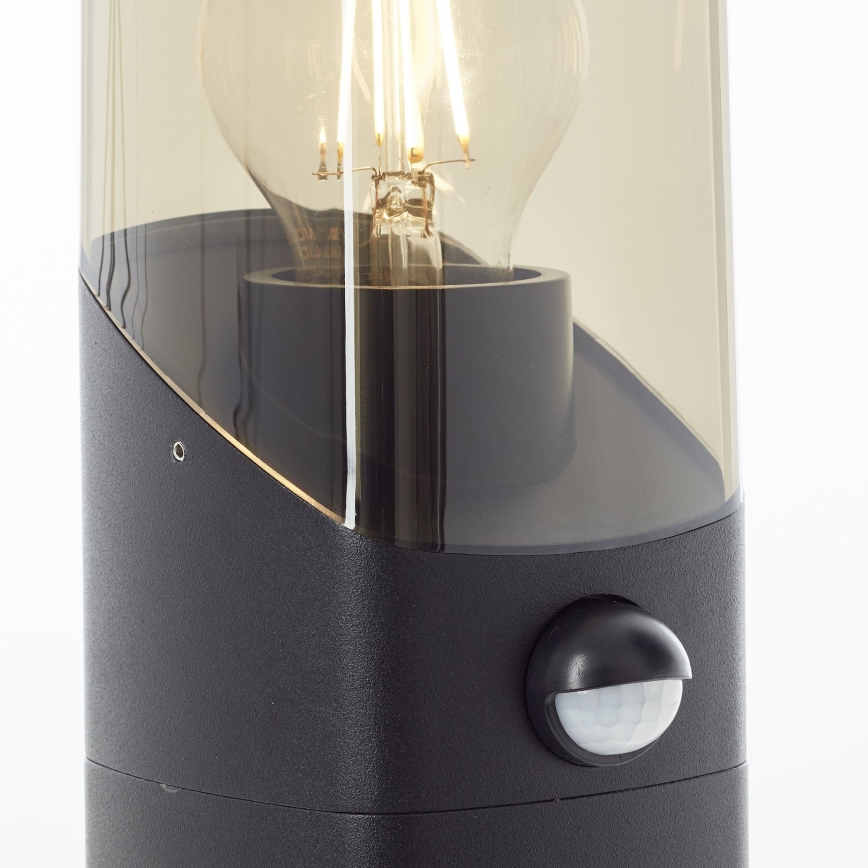 Brilliant - Udendørslampe med sensor MINOU 1xE27/10W/230V IP44 sort/røget