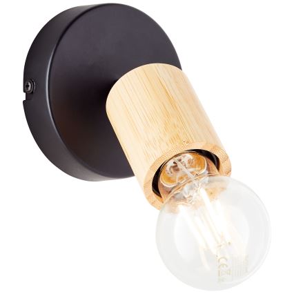 Brilliant - Væglampe med spot 1xE27/28W/230V bambus