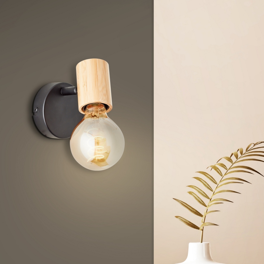 Brilliant - Vægmonteret spot KERRY 1xE27/40W/230V bambus