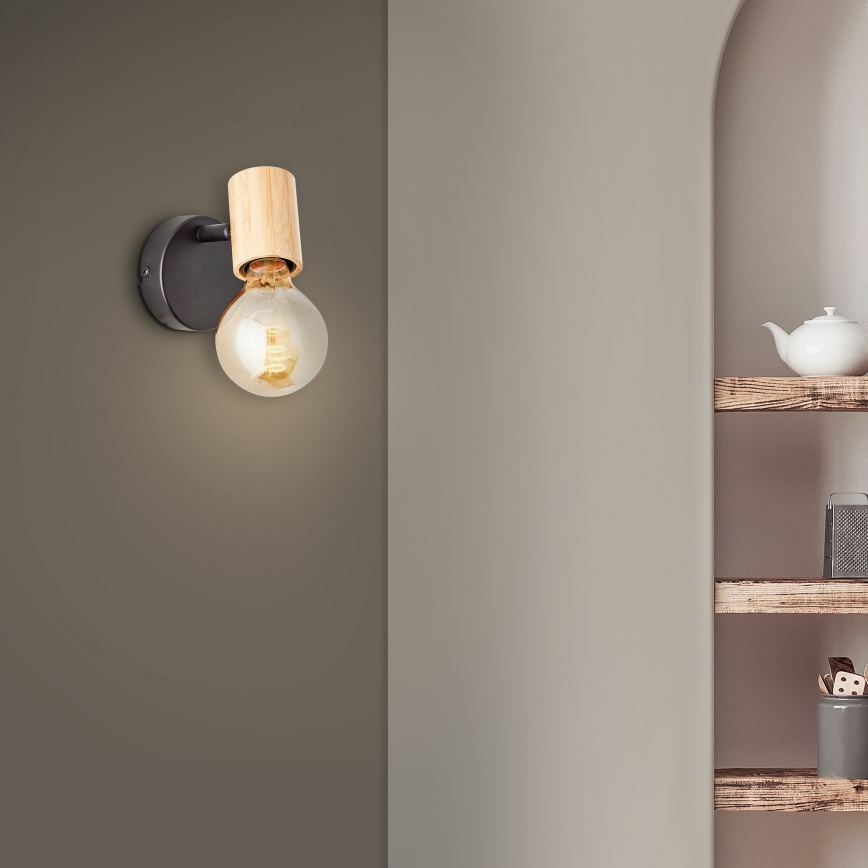 Brilliant - Vægmonteret spot KERRY 1xE27/40W/230V bambus