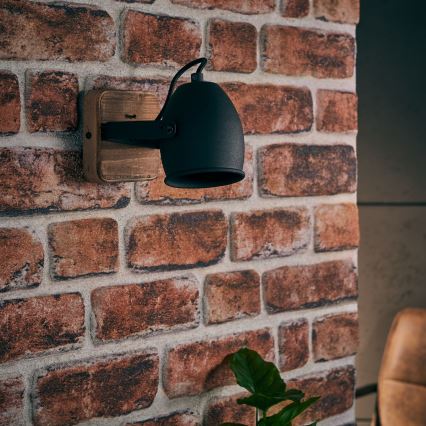 Brilliant - Vægspot CROWTON 1xGU10/6W/230V fyrretræ