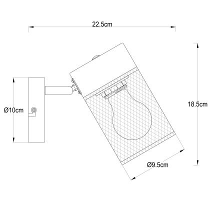 Brilliant - Vægspot KAMOLO 1xE27/40W/230V sort
