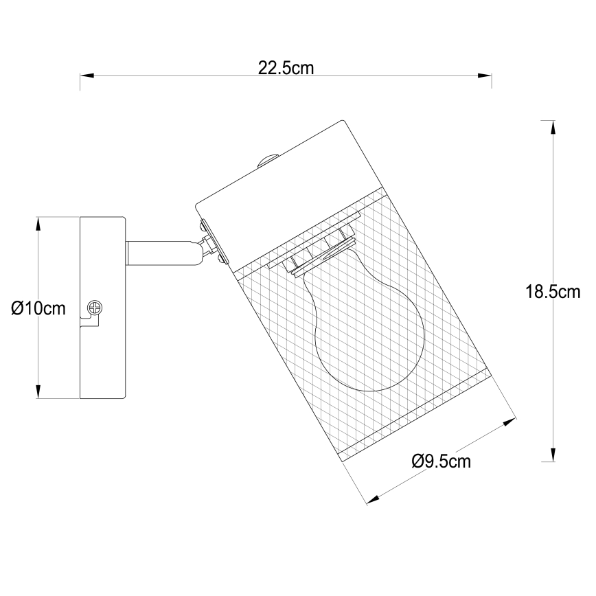 Brilliant - Vægspot KAMOLO 1xE27/40W/230V sort