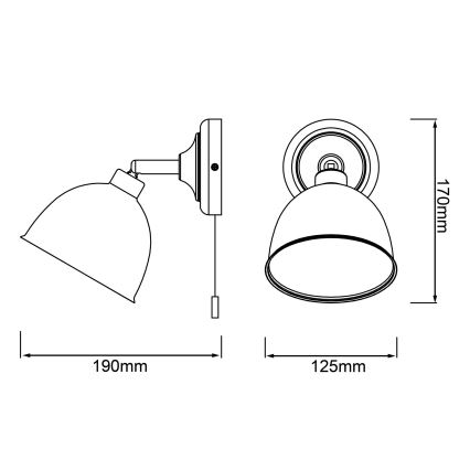 Brilliant - Vægspot TELIO 1xE14/28W/230V hvid