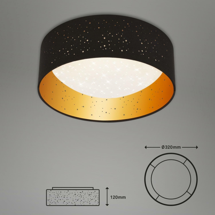 Brilo 3482-015 - LED loftlampe MAILA STARRY LED/12W/230V sort/guldfarvet