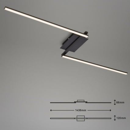 Brilo 3500-015 - LED loftlampe STAFF 2xLED/6W/230V sort