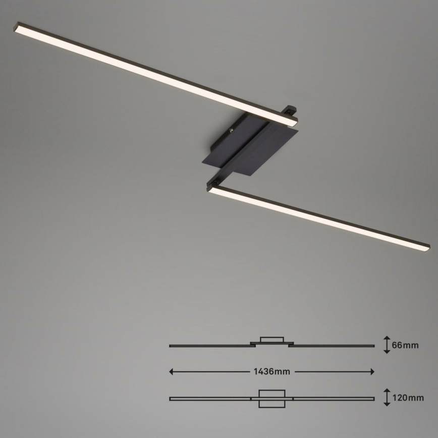 Brilo 3500-015 - LED loftlampe STAFF 2xLED/6W/230V sort