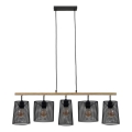Brilo 4078-054 - Loftpendel med kabel WOOD & STYLE 5xE27/60W/230V