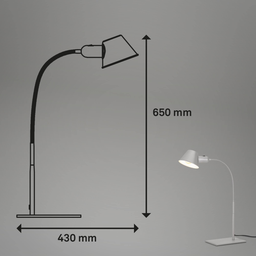 Brilo - Bordlampe 1xE27/10W/230V mat krom