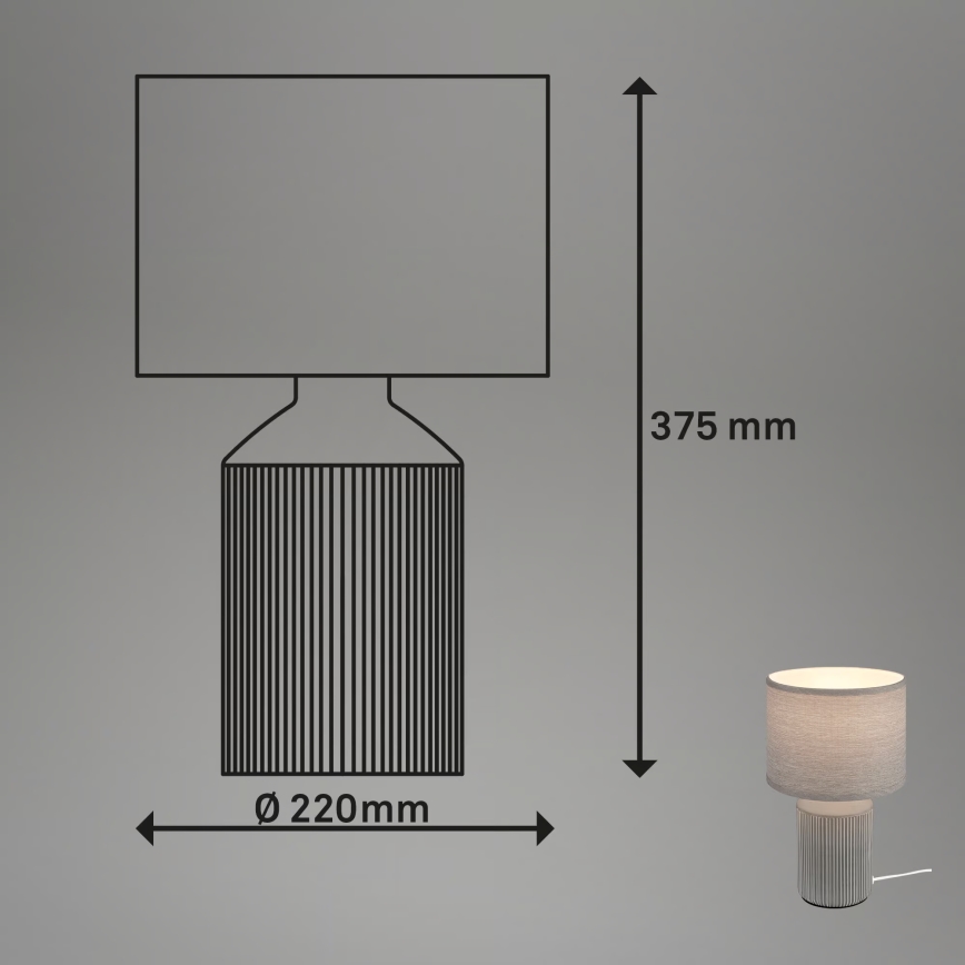 Brilo - Bordlampe INO 1xE14/10W/230V grå