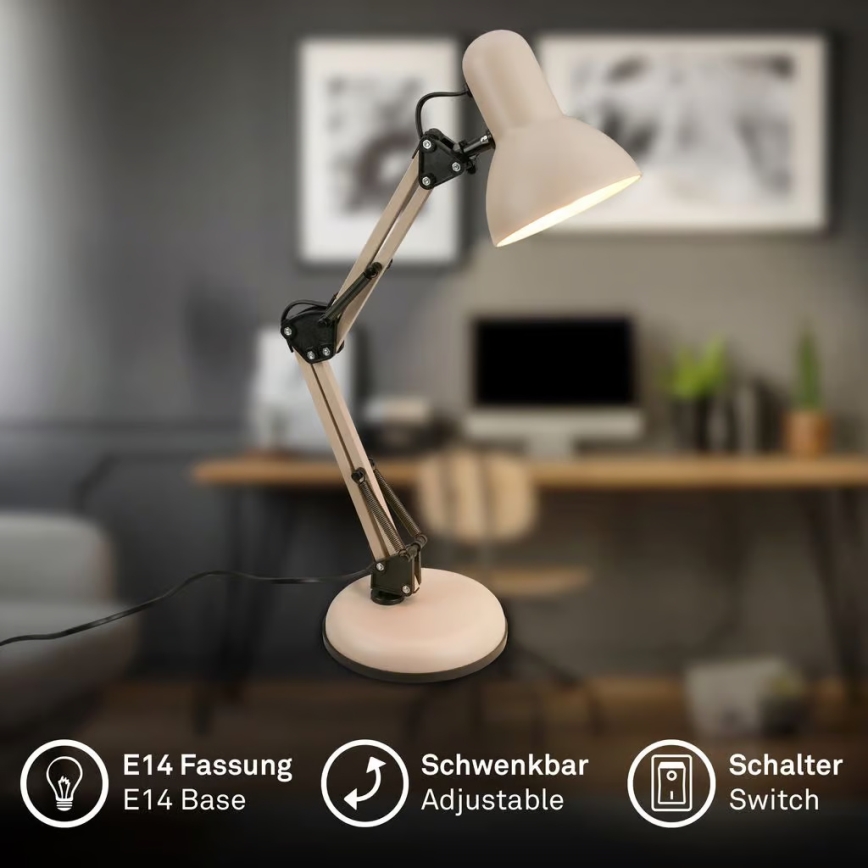 Brilo - Bordlampe PIXA 1xE14/25W/230V beige