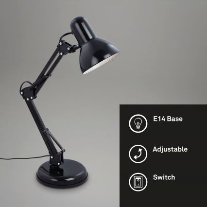 Brilo - Bordlampe PIXA 1xE14/25W/230V sort