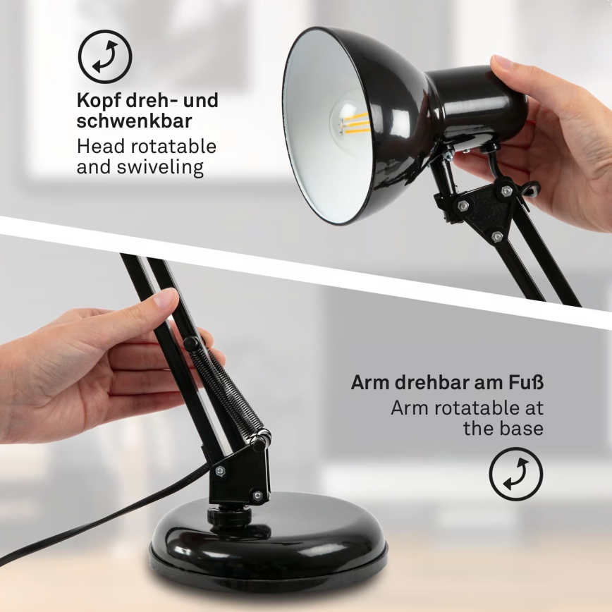 Brilo - Bordlampe PIXA 1xE14/25W/230V sort