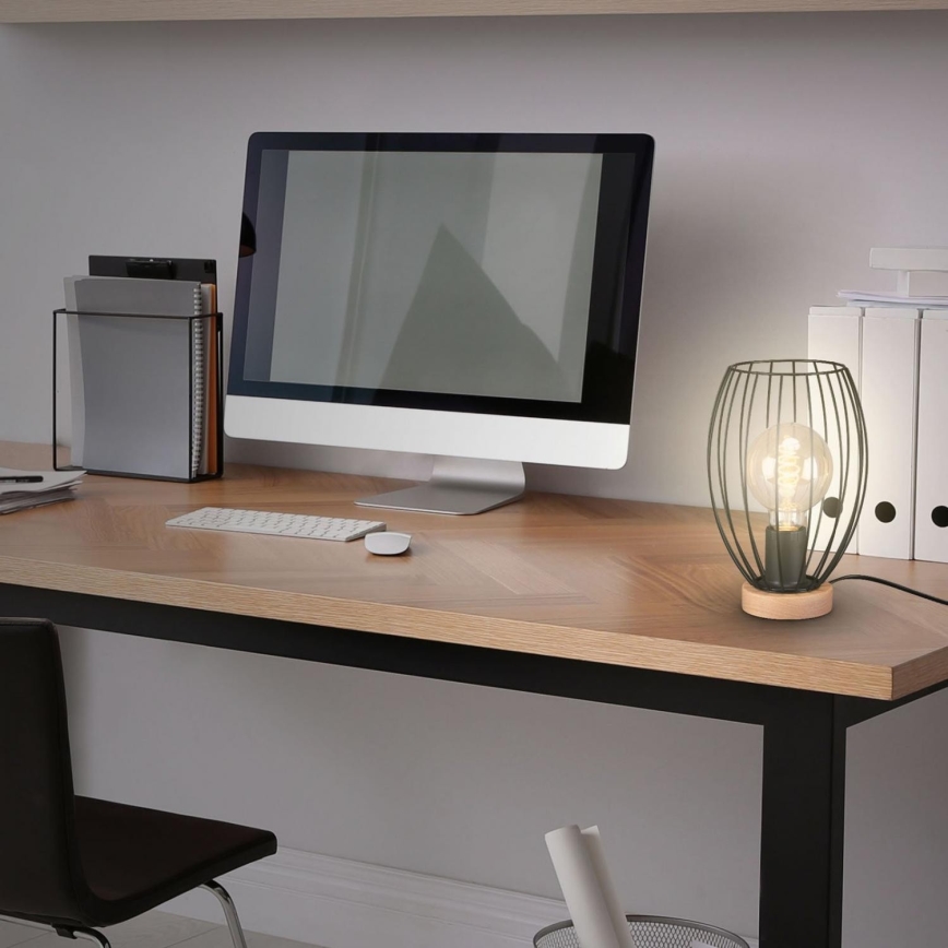 Brilo - Bordlampe WAKTU 1xE27/25W/230V gummitræ