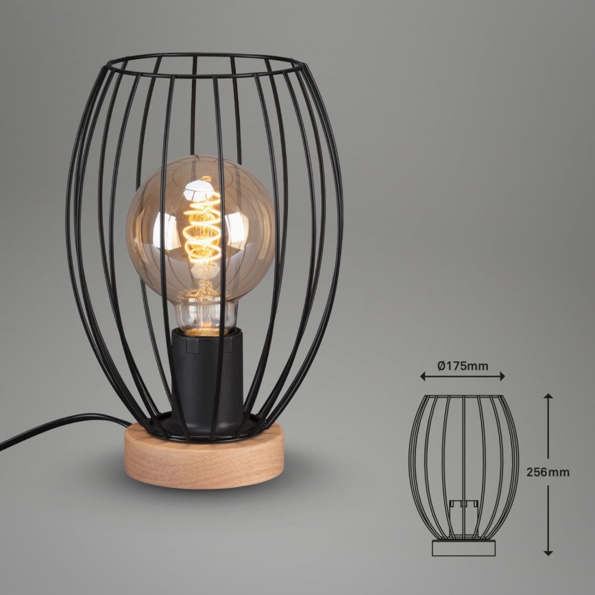 Brilo - Bordlampe WAKTU 1xE27/25W/230V gummitræ