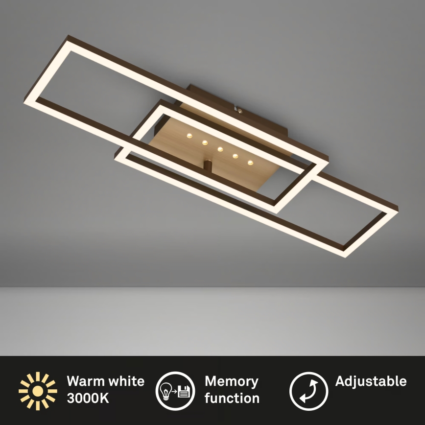 Brilo - Dæmpbar LED-loftlampe LED/30W/230V 3000K brun