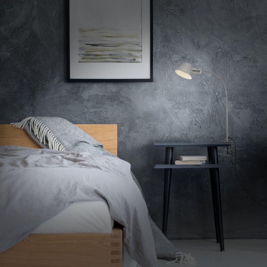 Brilo - Fleksibel bordlampe med klemme 1xE27/10W/230V sølvfarvet