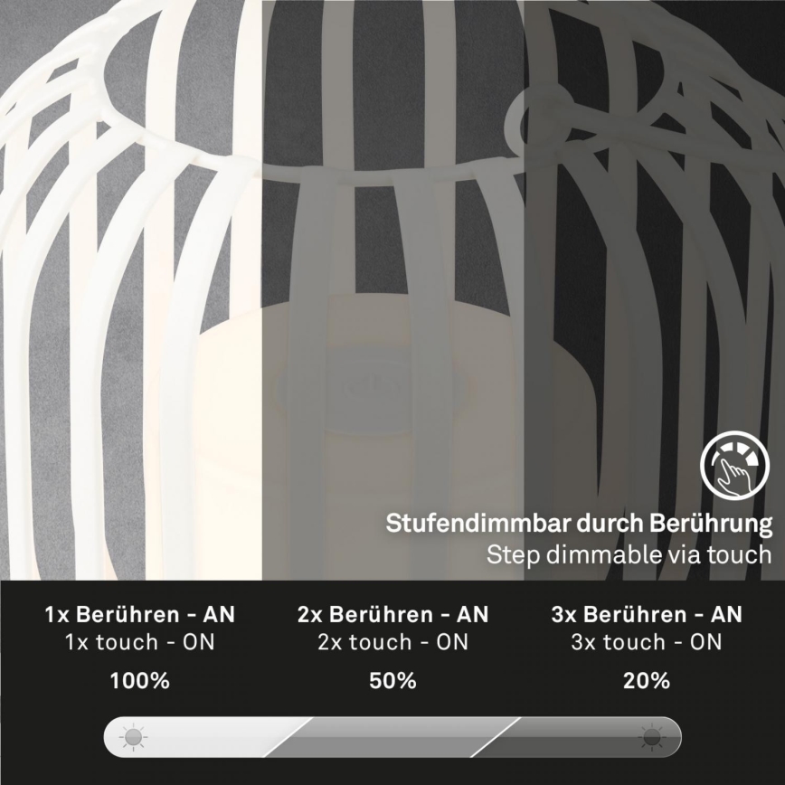 Brilo - LED Dæmpbar rechargeable udendørs bordlampe LED/2W/5V IP44 hvid