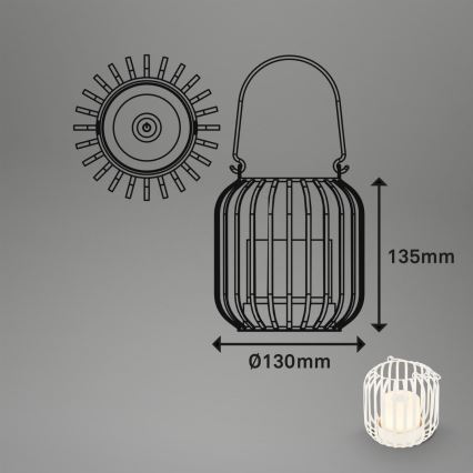 Brilo - LED Dæmpbar rechargeable udendørs bordlampe LED/2W/5V IP44 hvid