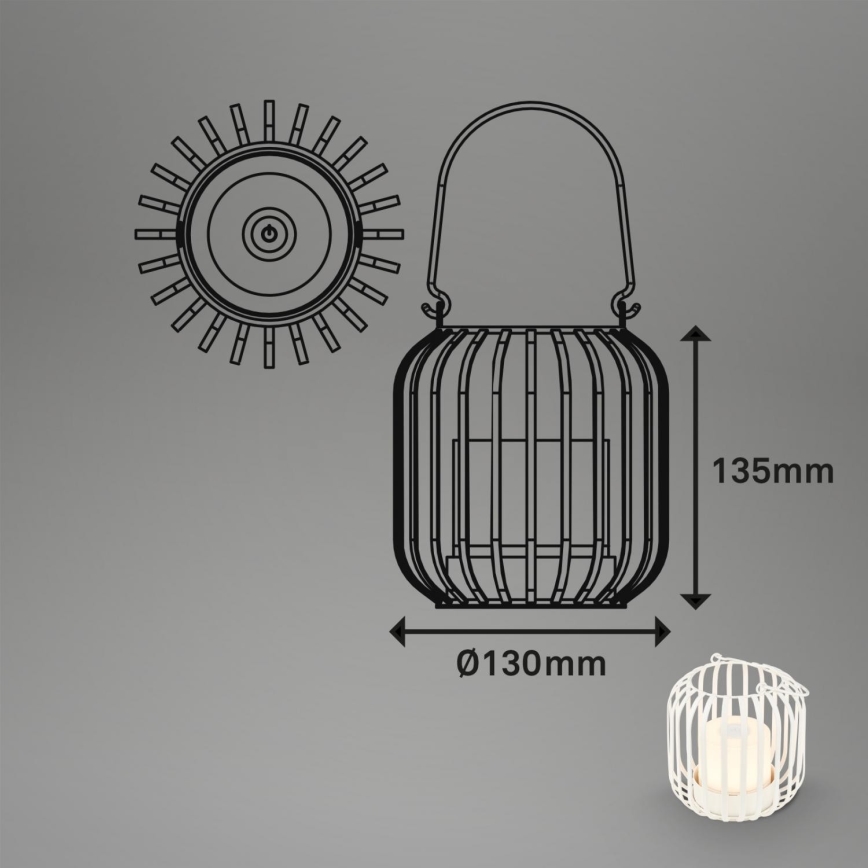 Brilo - LED Dæmpbar rechargeable udendørs bordlampe LED/2W/5V IP44 hvid